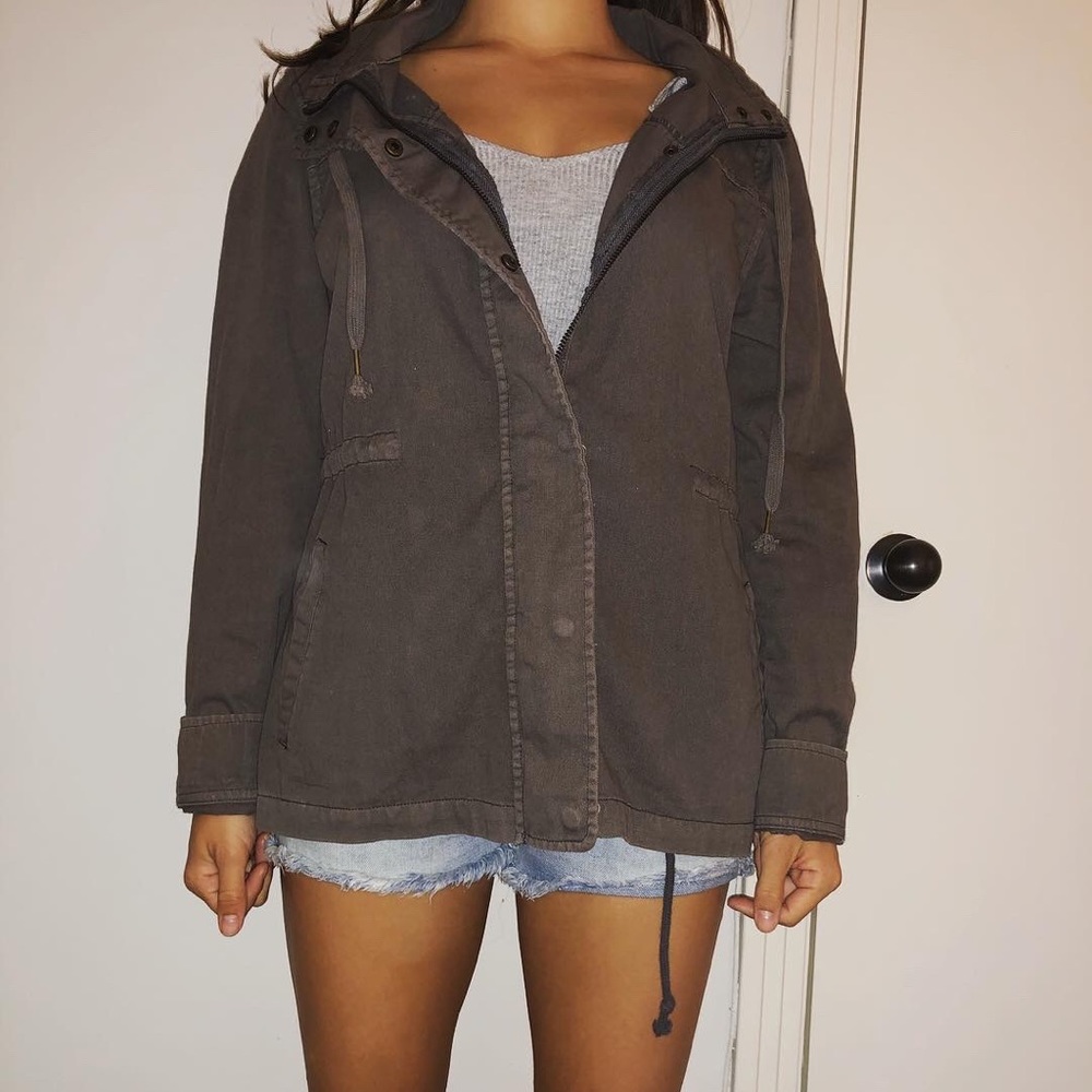 Velvet army jacket purple/ gray